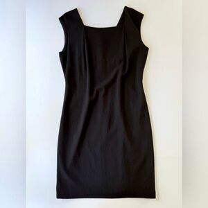 Santorelli Martina Made in Italy Black Wool Sleeveless Sheath Dress Size 10